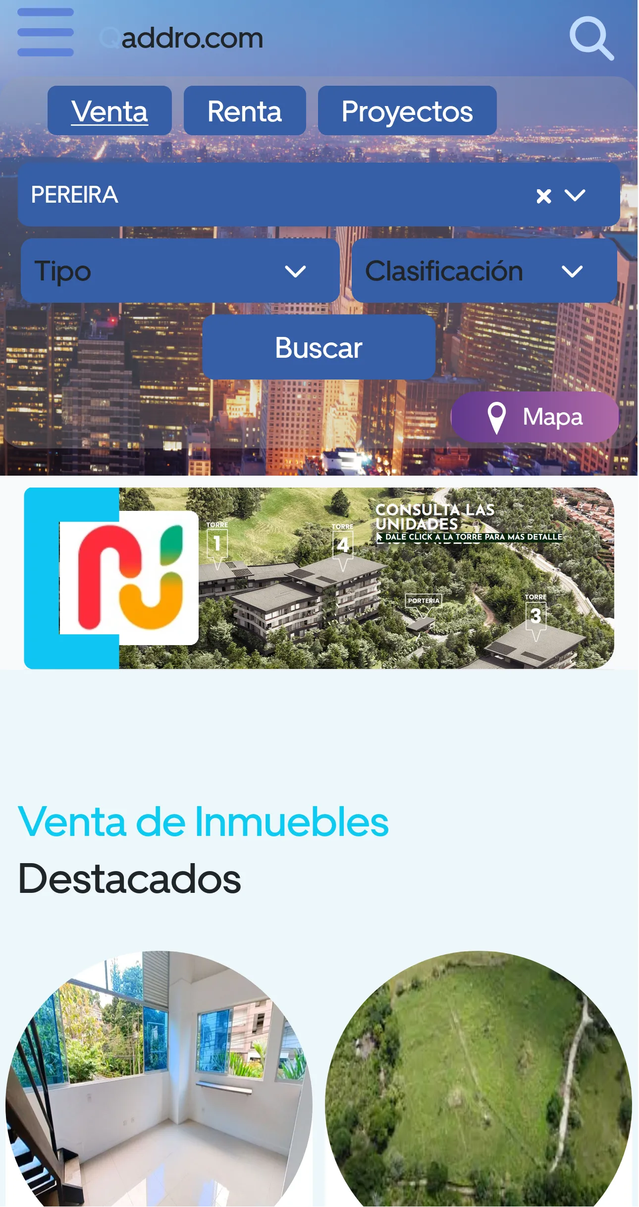 Vista principal de Qaddro